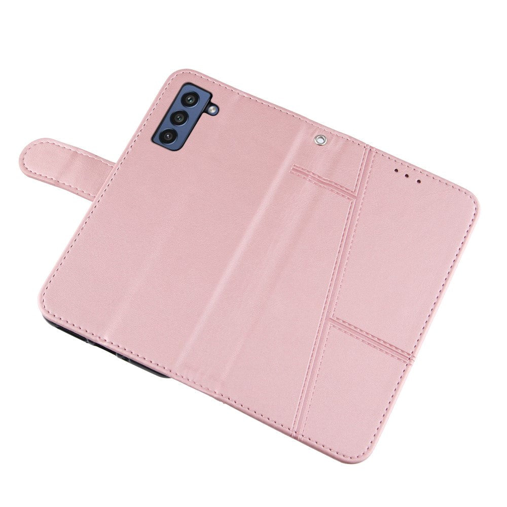 Samsung Galaxy S21 FE (5G) Leather Flip Case w. Stand & Card Holder - Pink