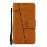 Samsung Galaxy A72 (4G / 5G) Leather Flip Case w. Stand & Card Holder - Light Brown