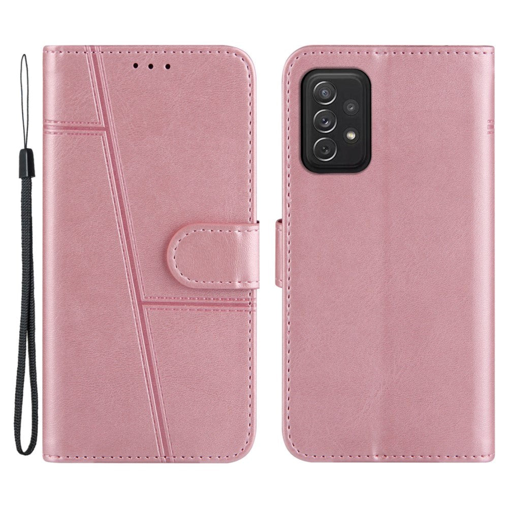 Samsung Galaxy A72 (4G / 5G) Leather Flip Case w. Stand & Card Holder - Pink