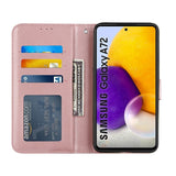 Samsung Galaxy A72 (4G / 5G) Leather Flip Case w. Stand & Card Holder - Pink