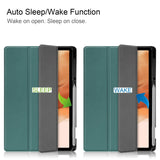 Samsung Galaxy Tab S7 FE Tri-fold Flip Case w. Sleep / Wake-up Function - Green