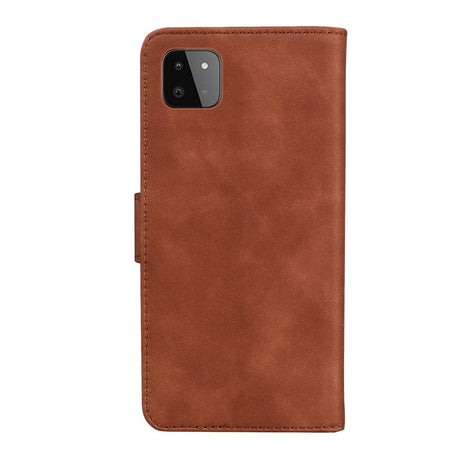 EIDERWOOD Samsung Galaxy A22 (5G) Faux Leather Flip Case with Cardholder & Stand Function - Brown