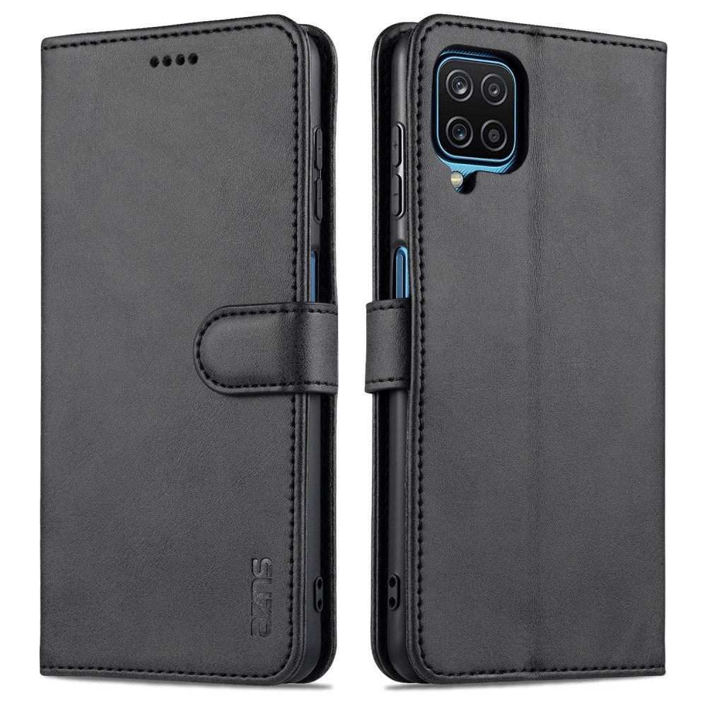 EIDERWOOD Samsung Galaxy A12 Faux Leather Flip Case with Cardholder & Stand Function - Black
