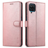 EIDERWOOD Samsung Galaxy A12 Faux Leather Flip Case with Cardholder & Stand Function - Rose Gold