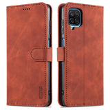 EIDERWOOD Samsung Galaxy A12 Faux Leather Flip Case with Cardholder & Stand Function - Brown