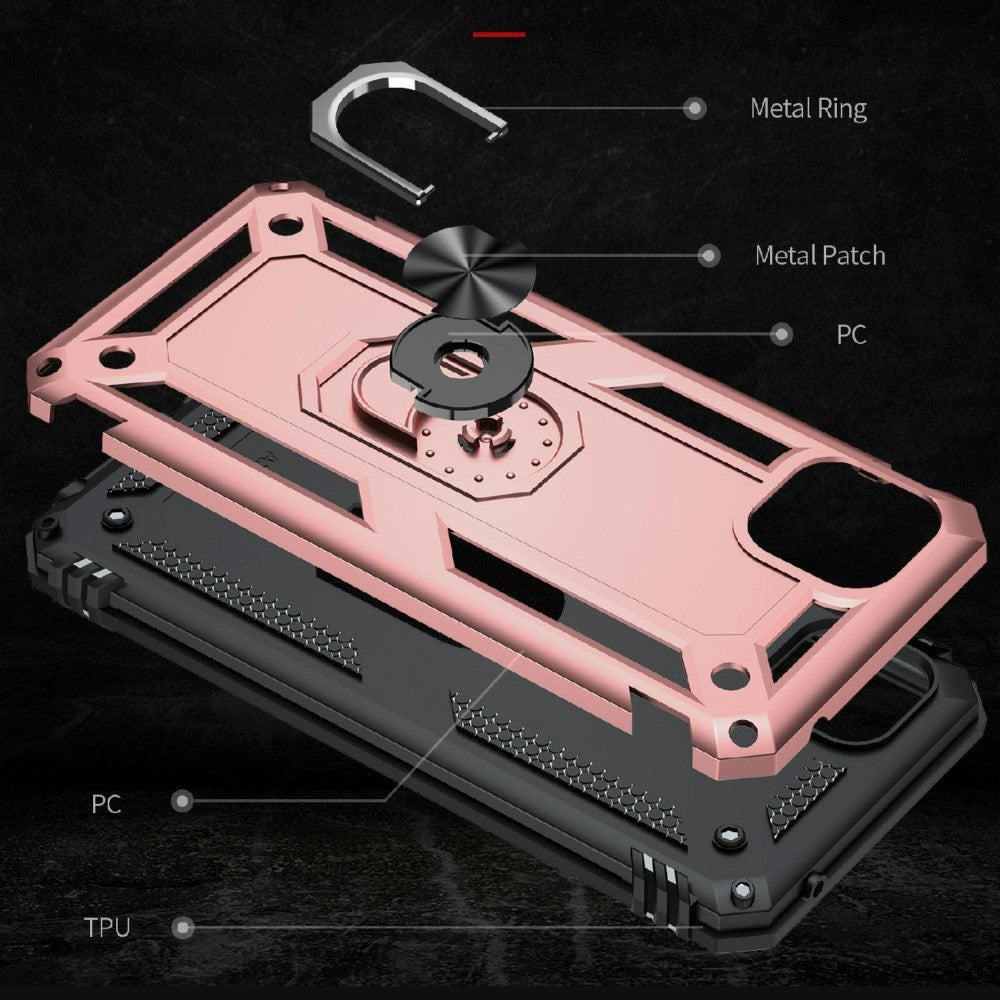 Samsung Galaxy A22 (5G) Hybrid Tough Case w. Magnetic Kickstand - Rose Gold