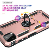 Samsung Galaxy A22 (5G) Hybrid Tough Case w. Magnetic Kickstand - Rose Gold