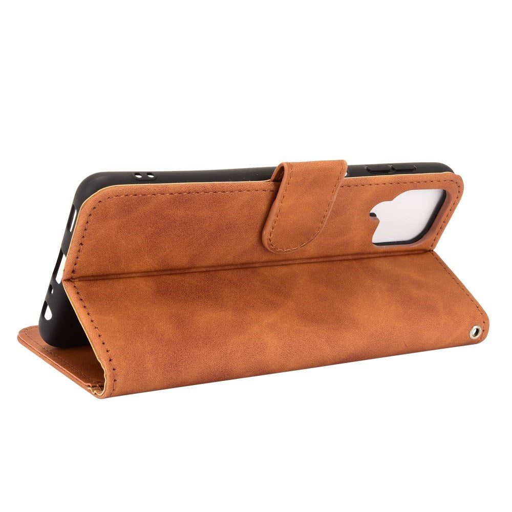 EIDERWOOD Samsung Galaxy A22 (4G) Faux Leather Flip Case with Cardholder & Stand Function - Brown