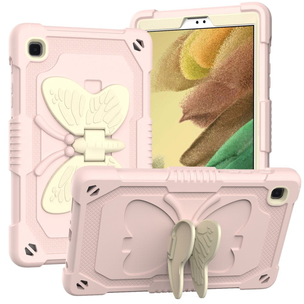 Samsung Galaxy Tab A7 Lite Kids Case - Butterfly Kickstand Case - Pink & Grey