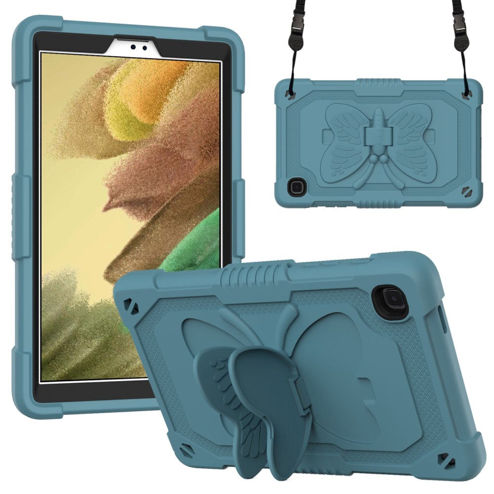 Samsung Galaxy Tab A7 Lite Kids Case - Butterfly Kickstand Case - Dark Green