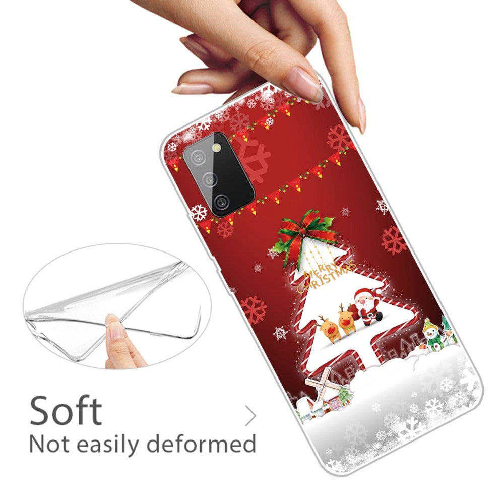 Samsung Galaxy A03s Flexible Plastic Christmas Case - Merry Christmas - Christmas Tree & Snowflake