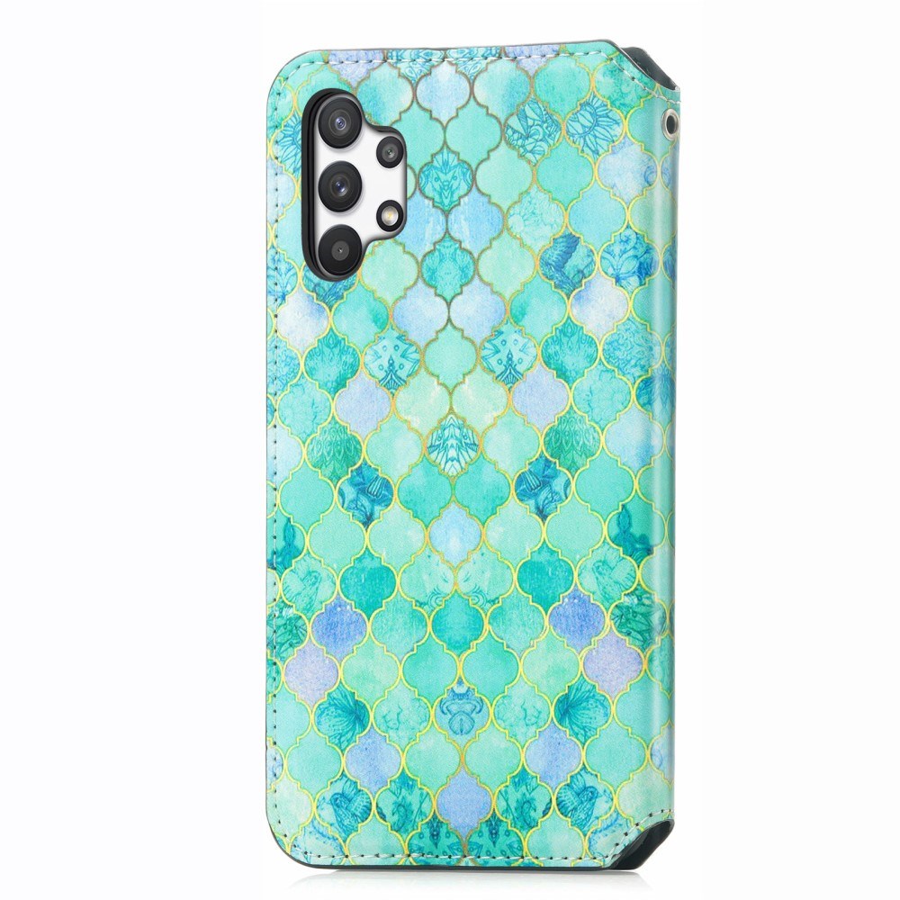 Samsung Galaxy A32 (4G) Caseneo Leather Wallet Case & Colorful Print - Emerald