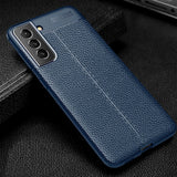 Samsung Galaxy S22+ (Plus) Flexible Plastic Case Litchi Texture - Blue