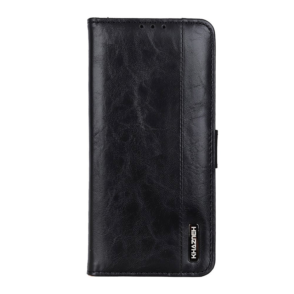 Samsung Galaxy S22+ (Plus) KHAZNEH Vintage Sleek Leather Wallet Case - Black