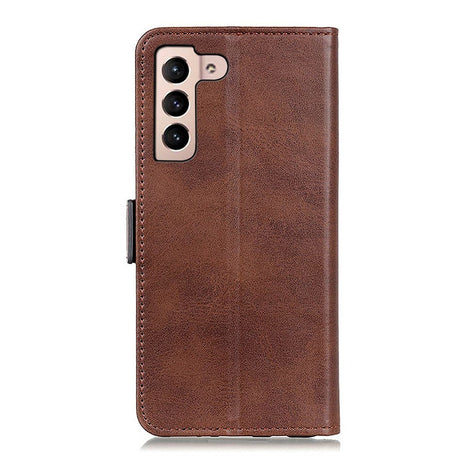 Samsung Galaxy S22 Soft Leather Wallet Case - Dark brown