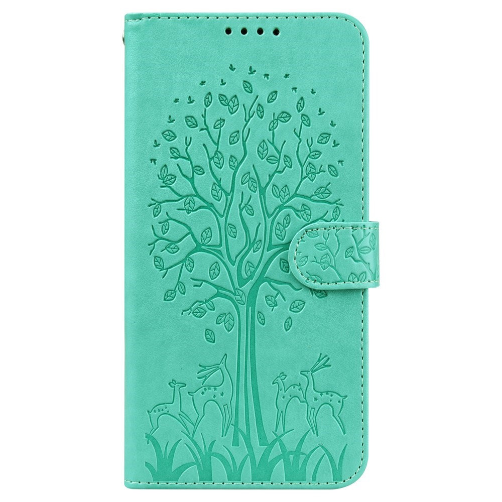 EIDERWOOD Samsung Galaxy S22 Ultra (5G) Vegan Leather Case with Card Holder and Print - Green