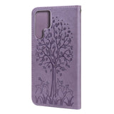 EIDERWOOD Samsung Galaxy S22 Ultra (5G) Vegan Leather Case with Card Holder and Print - Purple