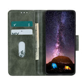 Samsung Galaxy S22 Vintage Texture Leather Wallet Case - Green