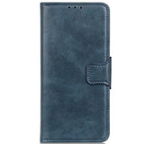 Samsung Galaxy S22 Vintage Texture Leather Wallet Case - Blue