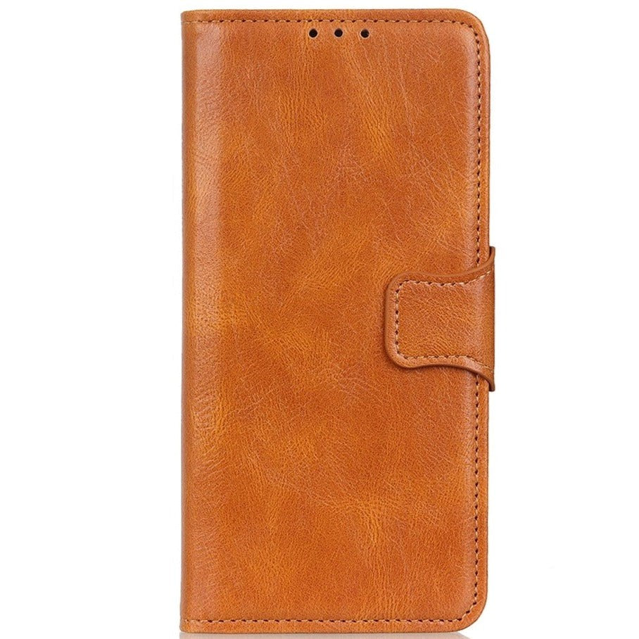 Samsung Galaxy S22 Vintage Texture Leather Wallet Case - Brown