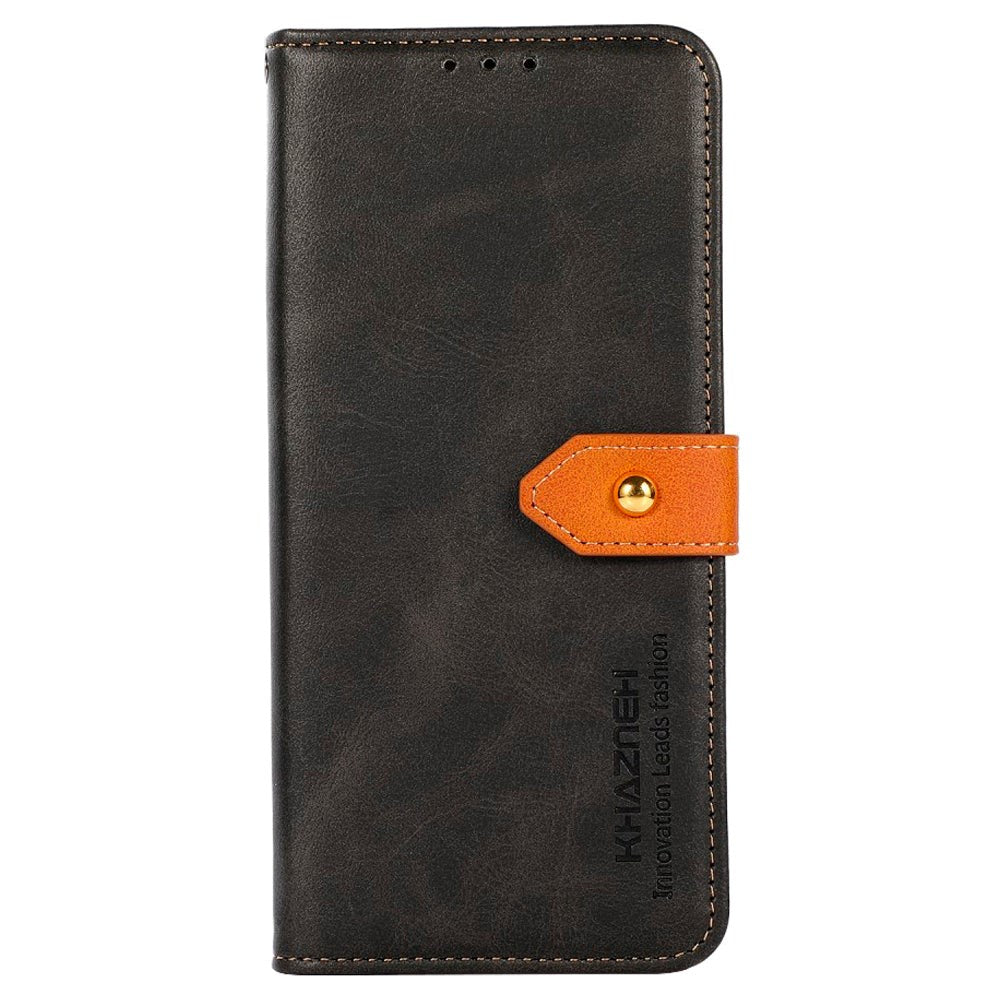 Samsung Galaxy S22 Khazneh Leather Wallet Case & Golden Lock - Black