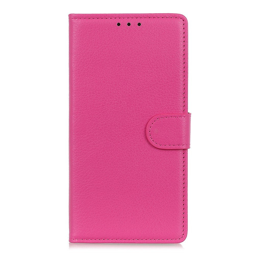 Samsung Galaxy S22 Ultra Litchi Leather Wallet Case - Pink