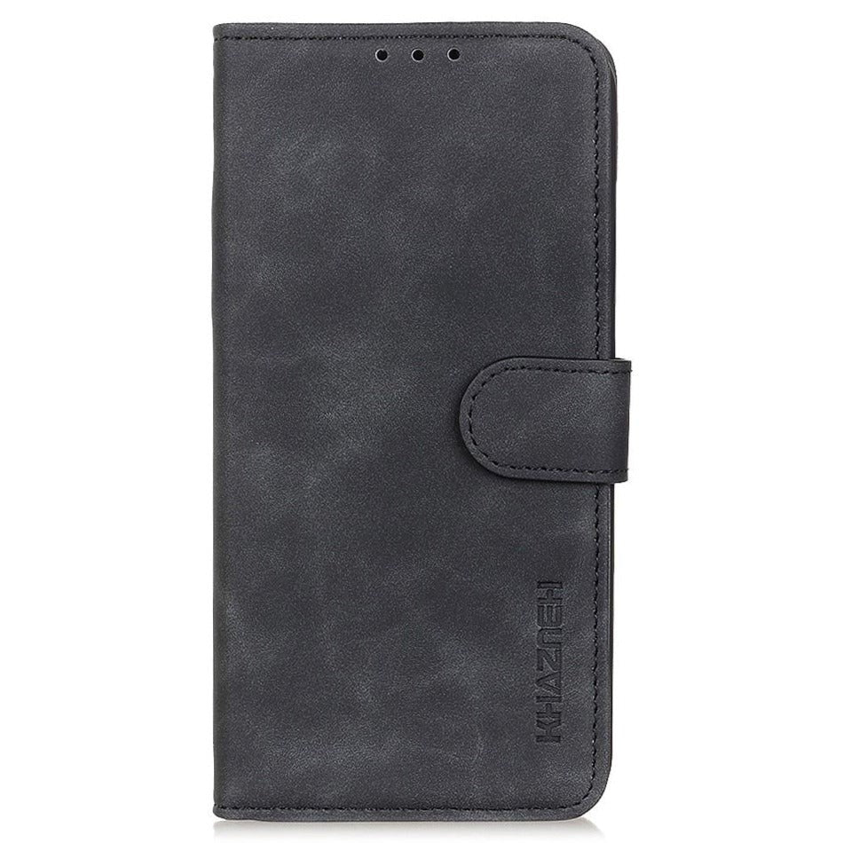 Samsung Galaxy S22 Khazneh Retro Leather Wallet Case - Black