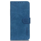 Samsung Galaxy S22 Khazneh Retro Leather Wallet Case - Blue