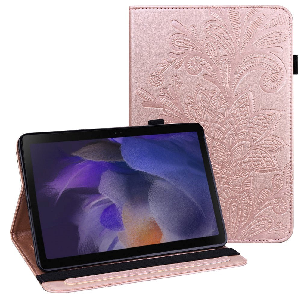 Samsung Galaxy Tab A8 10.5" (2021) - Wallet Case - Floral Imprint - Rose Gold