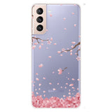 EIDERWOOD Samsung Galaxy S22+ (Plus) Flexible Plastic Case with Beautiful Motif - Purple Sky & Pink Tree