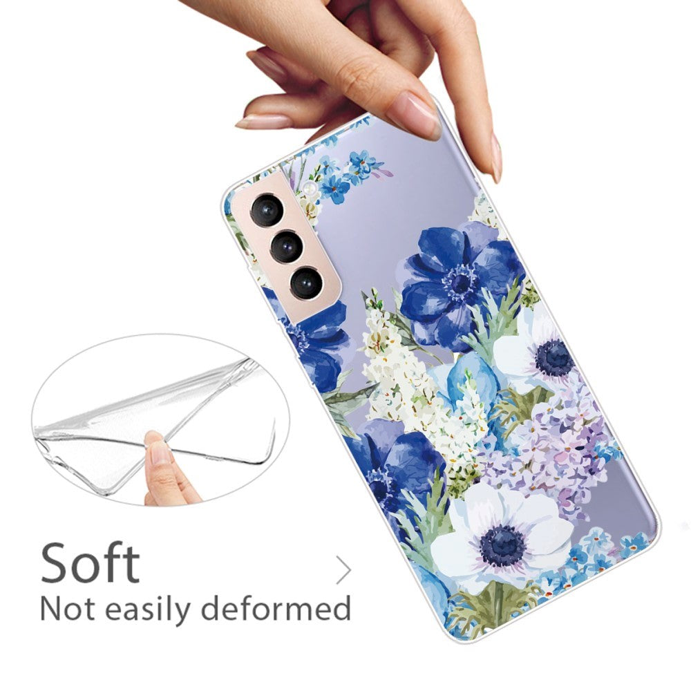 Samsung Galaxy S22 Flexible Plastic Case - Purple Flowers