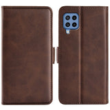 Samsung Galaxy M22 / M32 Leather Wallet Case & Kickstand - Dark brown