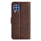 Samsung Galaxy M22 / M32 Leather Wallet Case & Kickstand - Dark brown