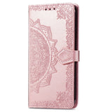 Samsung Galaxy A04s / A13 (5G) Leather Case w. Strap Mandala Pattern - Rose Gold