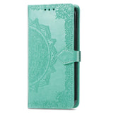 Samsung Galaxy A04s / A13 (5G) Leather Case w. Strap Mandala Pattern - Green