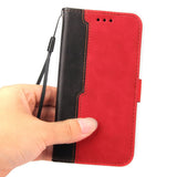 Samsung Galaxy M52 (5G) Two-Colour Leather Wallet Case - Red / Black