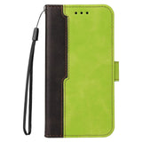 Samsung Galaxy M52 (5G) Two-Colour Leather Wallet Case - Green / Black