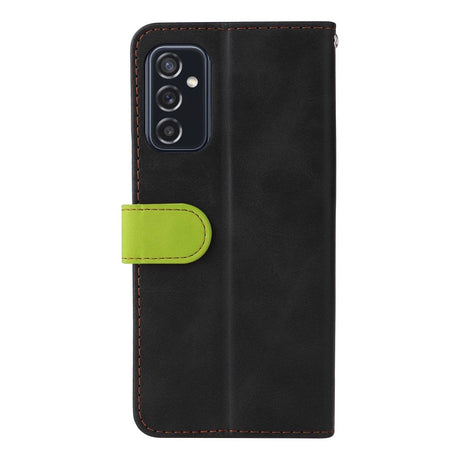 Samsung Galaxy M52 (5G) Two-Colour Leather Wallet Case - Green / Black