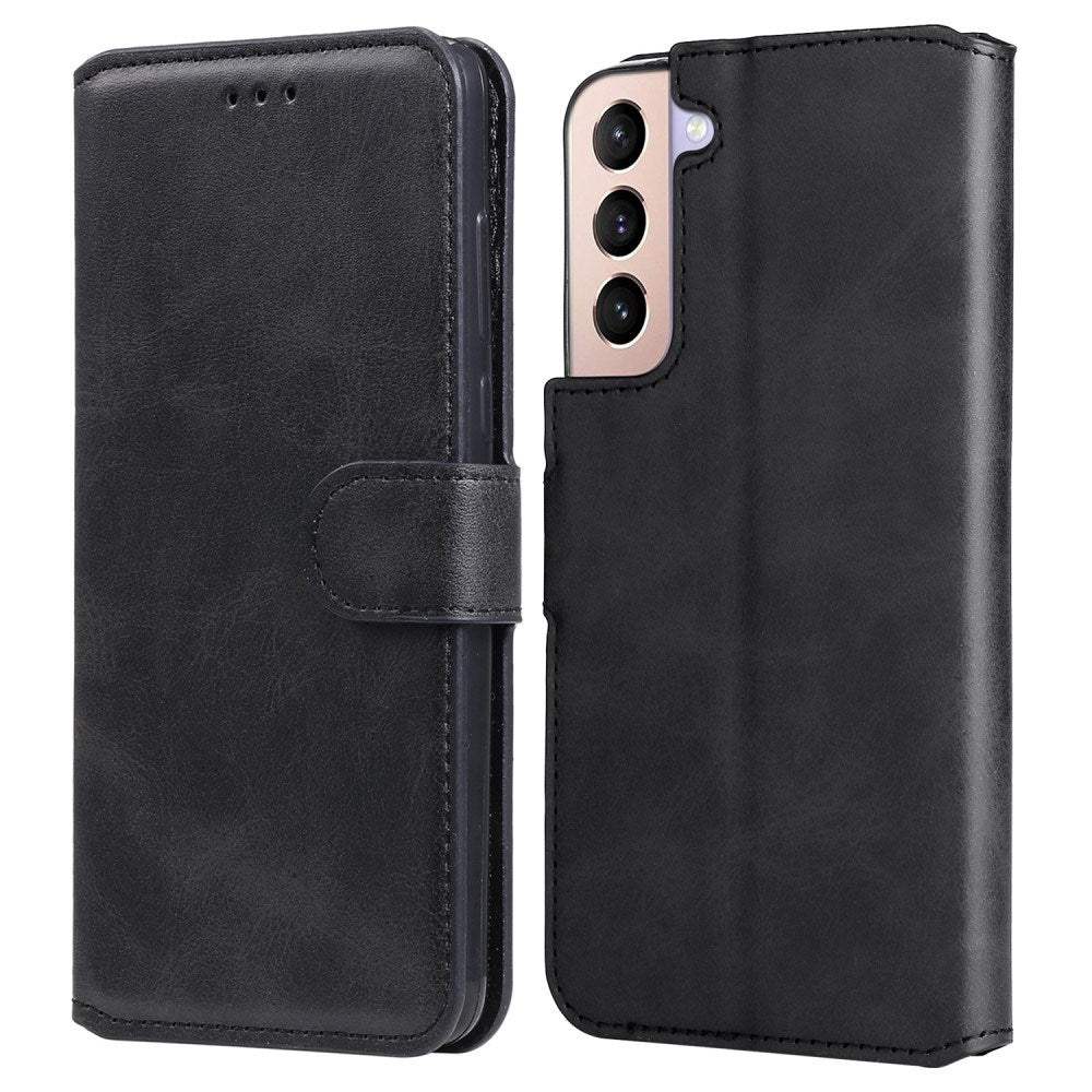 EIDERWOOD Samsung Galaxy S22+ (Plus) Faux Leather Flip Case with Cardholder & Stand Function - Black