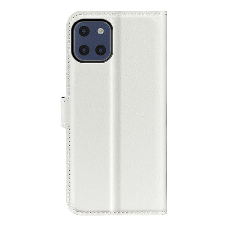 Samsung Galaxy A03 Litchi Leather Wallet Case - White