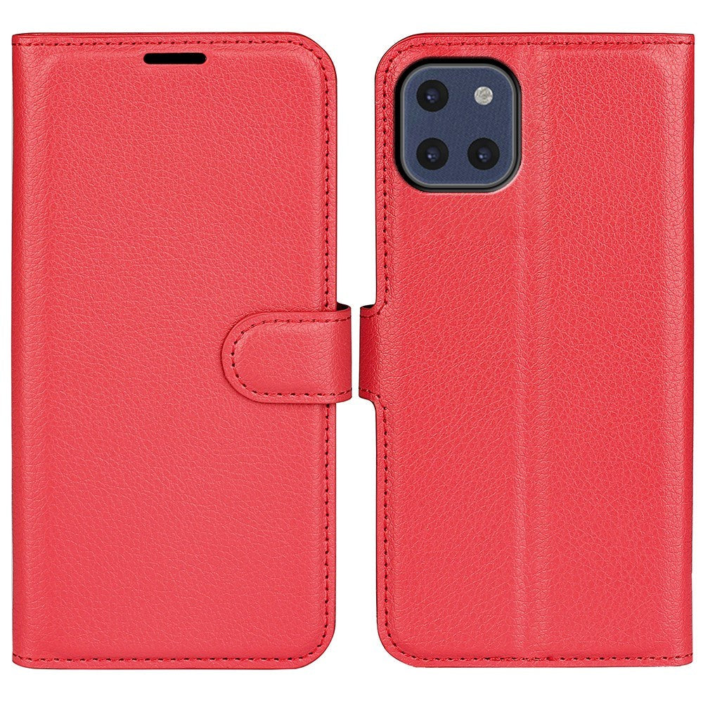 Samsung Galaxy A03 Litchi Leather Wallet Case - Red