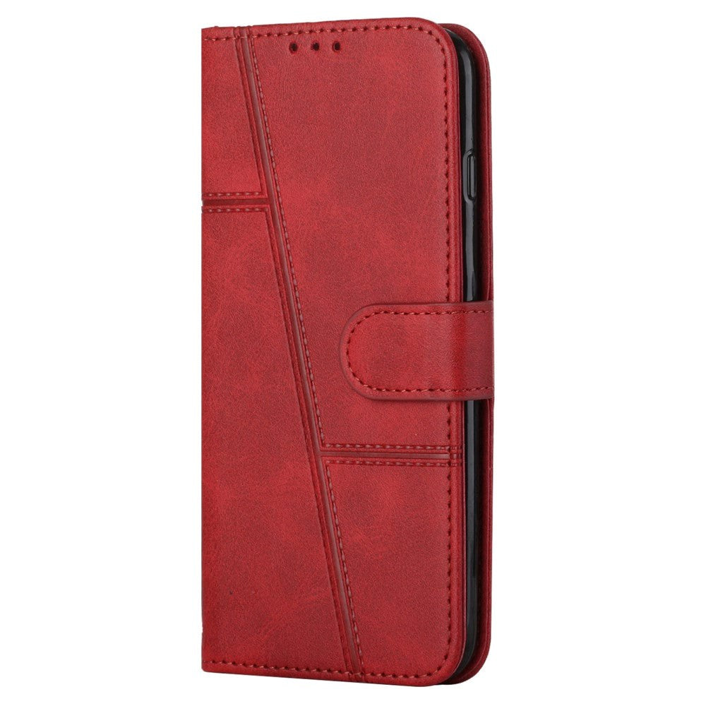 Samsung Galaxy S22 Ultra Soft Leather Wallet Case - Trapeze - Red