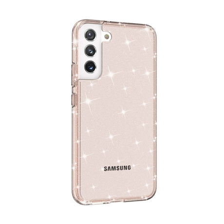 Samsung Galaxy S22 Hybrid Plastic Case Transparent - Rose Gold Glitter