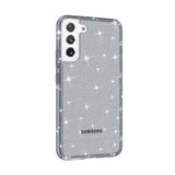 Samsung Galaxy S22 Hybrid Plastic Case Transparent - Black Glitter