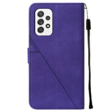 Samsung Galaxy A72 (4G/5G) Soft Leather Wallet Case - Geometry Pattern - Purple