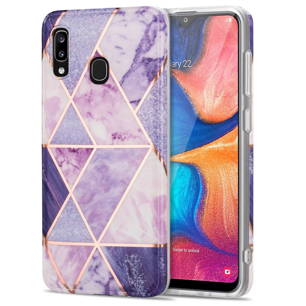 Samsung Galaxy A30 Flexible Plastic Case - Purple Marble