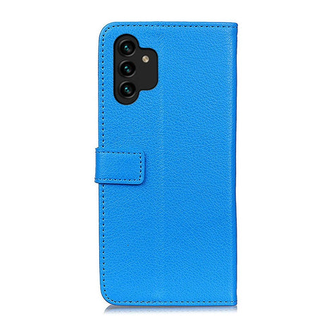 Samsung Galaxy A13 (4G) Litchi Leather Wallet Case - Blue