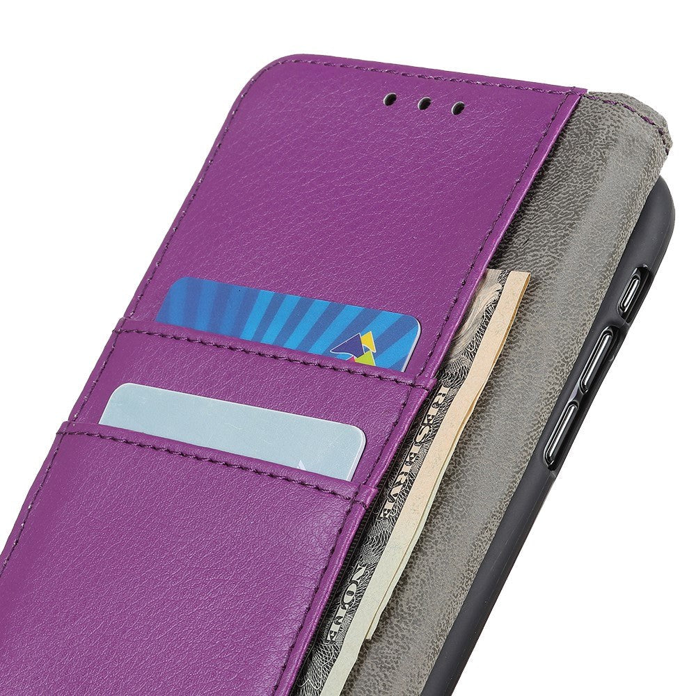 Samsung Galaxy A13 (4G) Litchi Leather Wallet Case - Purple