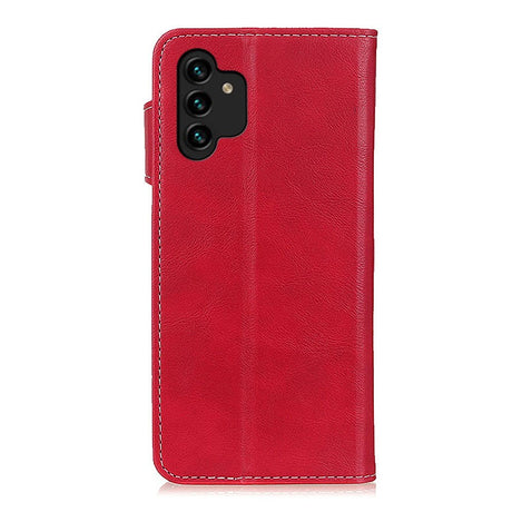 Samsung Galaxy A04s / A13 (5G) Leather Wallet Case & S-shaped Texture - Red