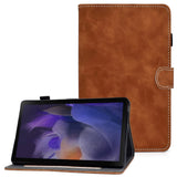 Samsung Galaxy Tab A8 10.5 (2021) Leather Flip Case w. Pencil Holder & Card Holder - Brown